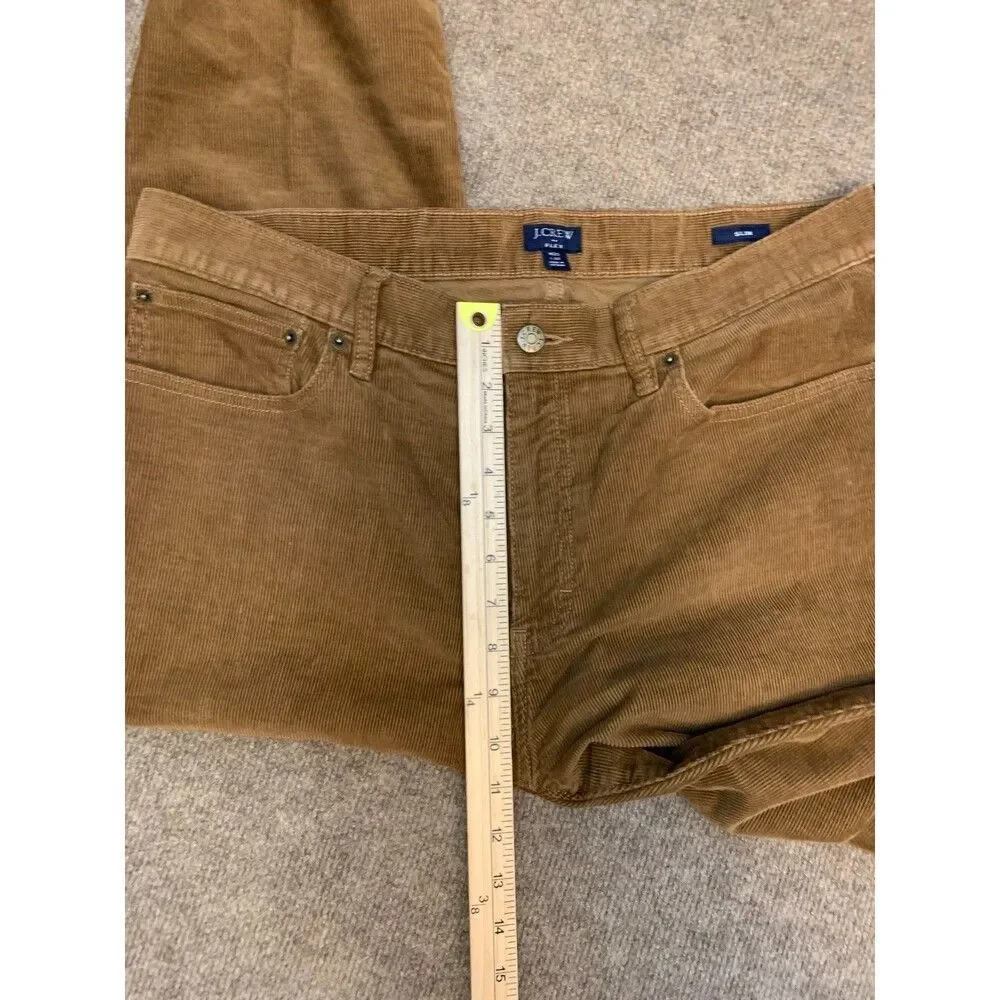 J Crew Pants Mens 35x32 Slim Fit Flex Corduroy Straight Leg Preppy Casual Chino